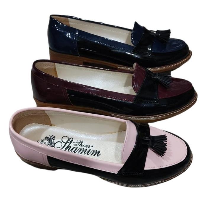 کفش،اسپرت،ورنی،زنانه مدل ساعتی منگوله سایز37تا40